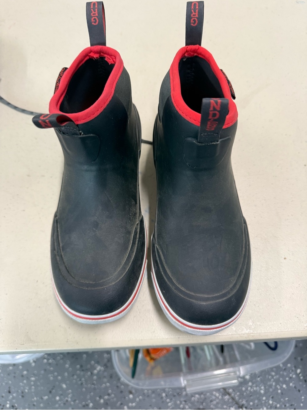 Grundens Black and Red Fishing Boots